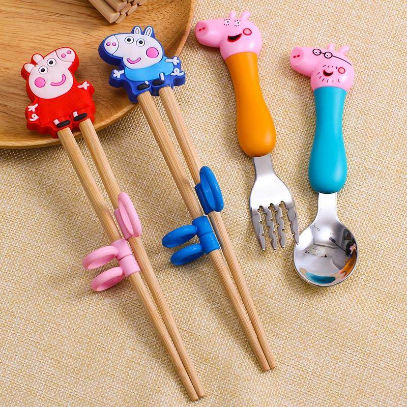 木制学前携带卡通3岁木头儿童筷子训练男孩儿童餐具