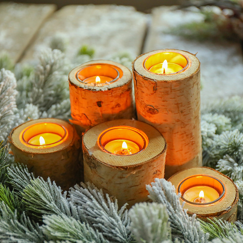 新年圣诞烛台许愿蜡烛浪漫装饰摆件场景幼儿园摆件