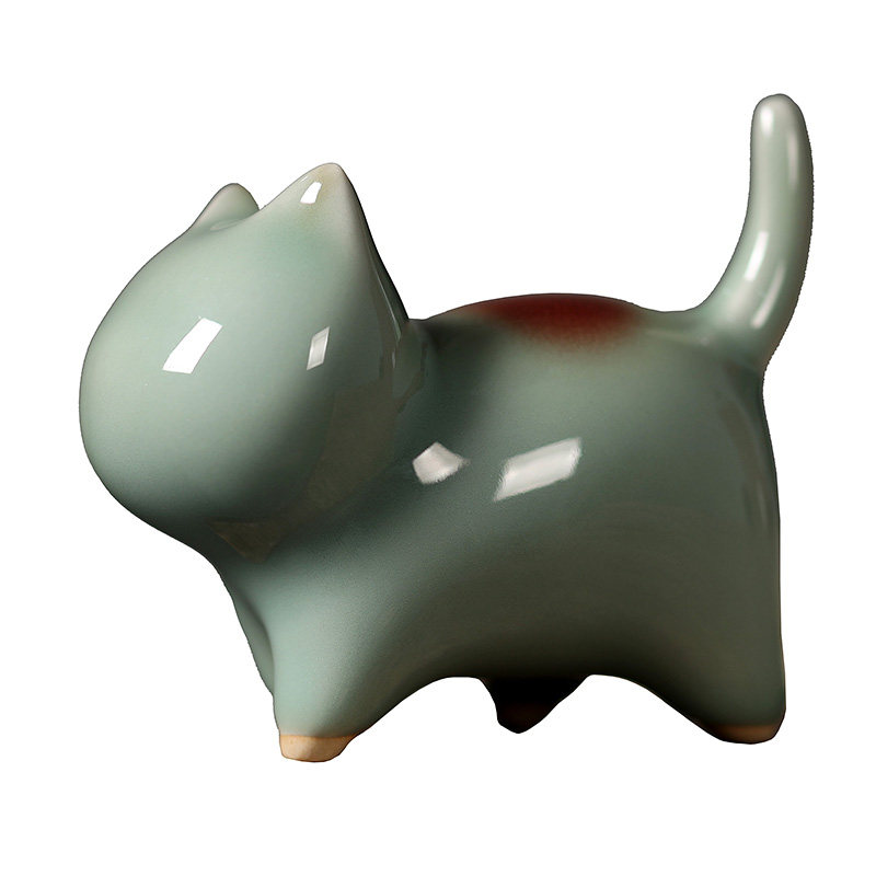 慕砚钧窑陶艺手工小萌猫茶宠茶道功夫功夫茶茶具茶宠摆件