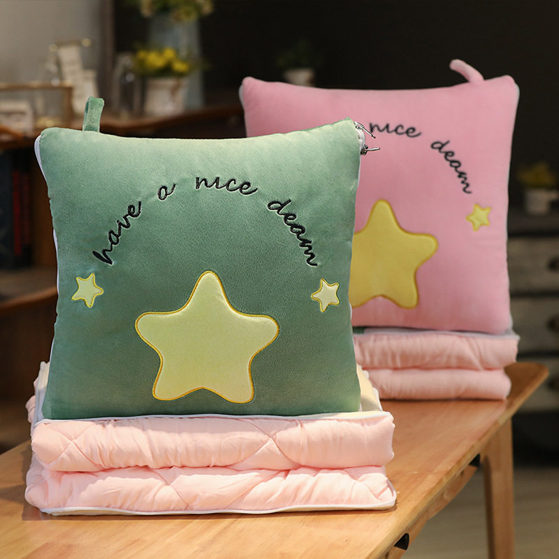 抱枕被子两用二合一车载办公室毛毯靠背垫沙发午睡枕头夏凉空调被