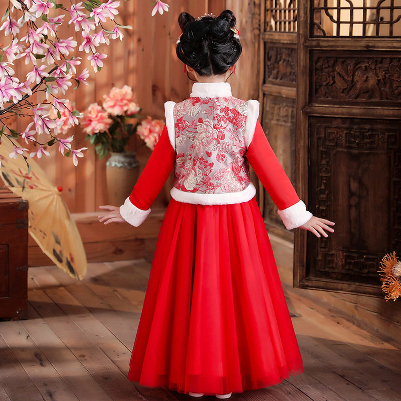 女童女孩儿新年国风中国唐装过年儿童女孩古装唐装