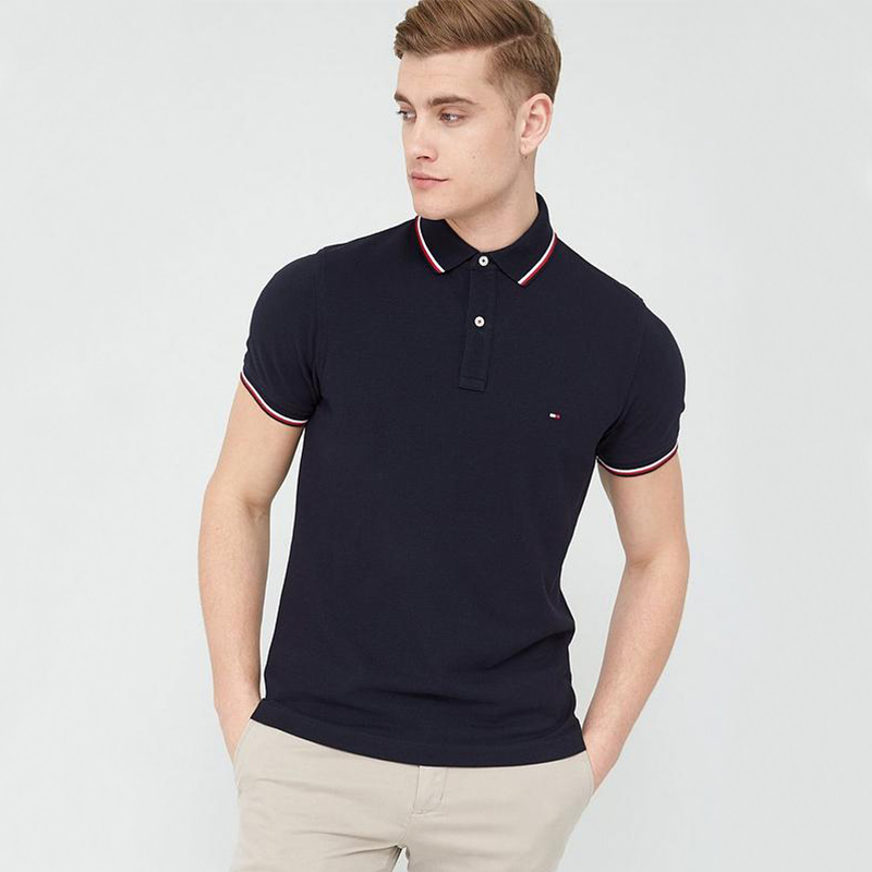 TOMMY HILFIGER汤米新款男装经典刺绣标Logo翻领T恤短袖POLO衫