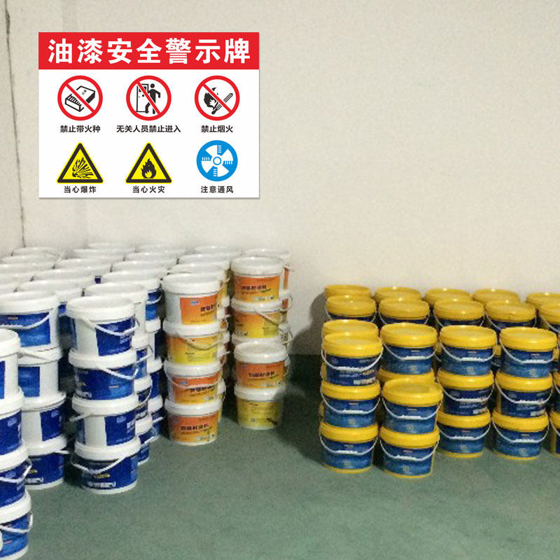 安全警示标识油漆当心提示标志通风注意火灾标志牌