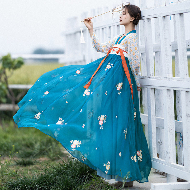 糖十一上遥居秋装汉服改良襦裙2021年新款汉元素连衣裙早秋女