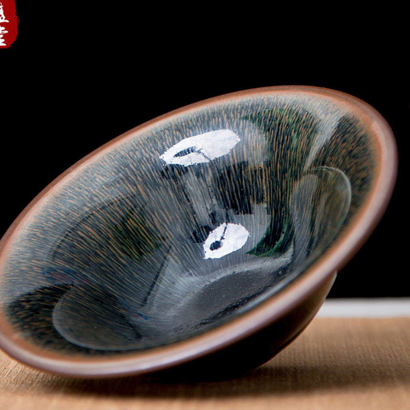 建阳建盏茶杯主人杯铁仿宋电柴大口径茶具元凤盏建盏