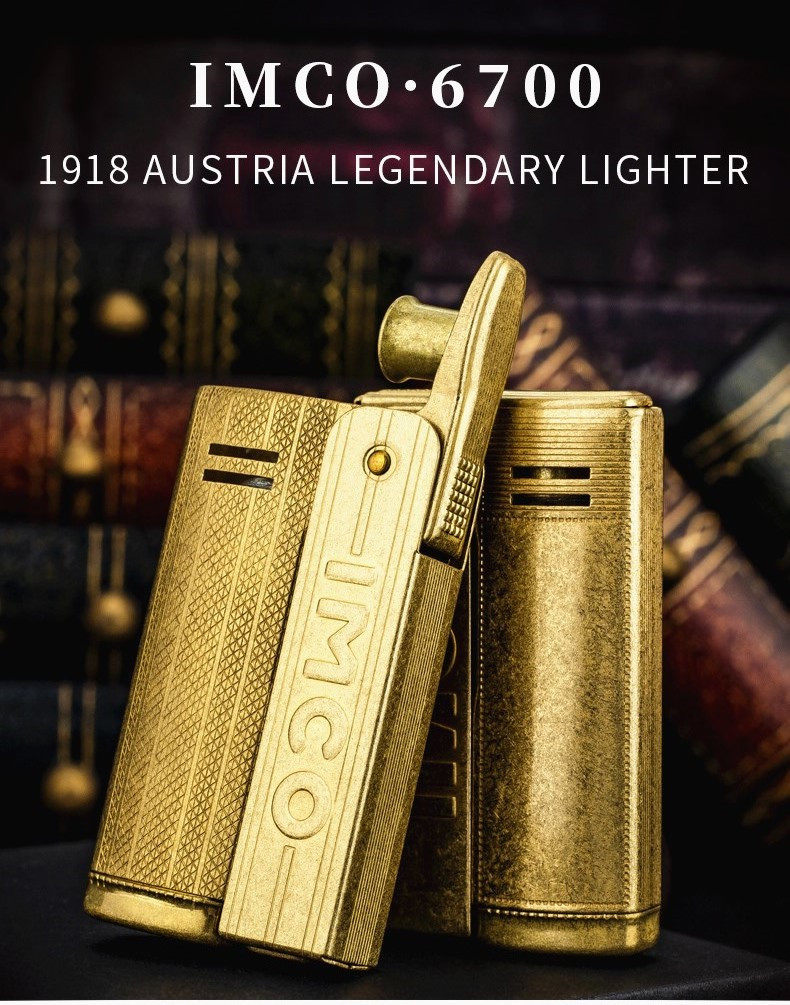 打火机奥地利imco爱酷6800防风煤油原铜复古生日煤油打火机