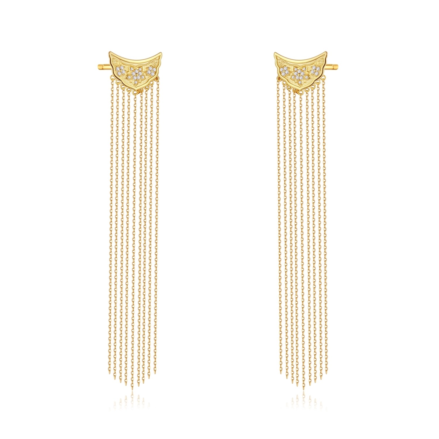 礼物唐代莲花瓦当细雨流苏耳坠女生原创设计耳环