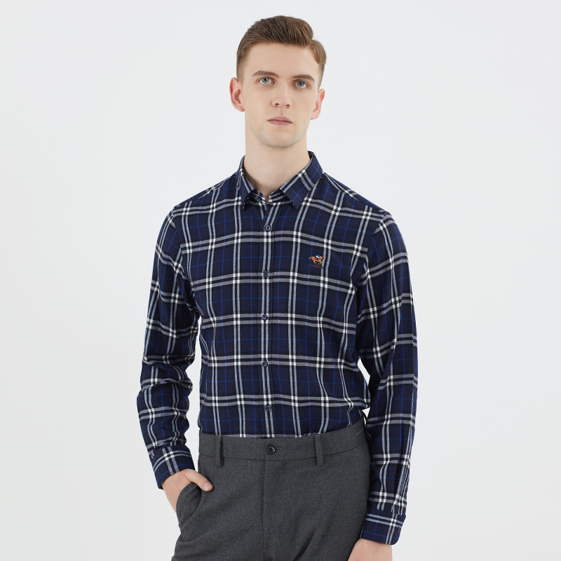 londapolo伦德保罗纯棉衬衫长袖2021秋季新款商务衬衫