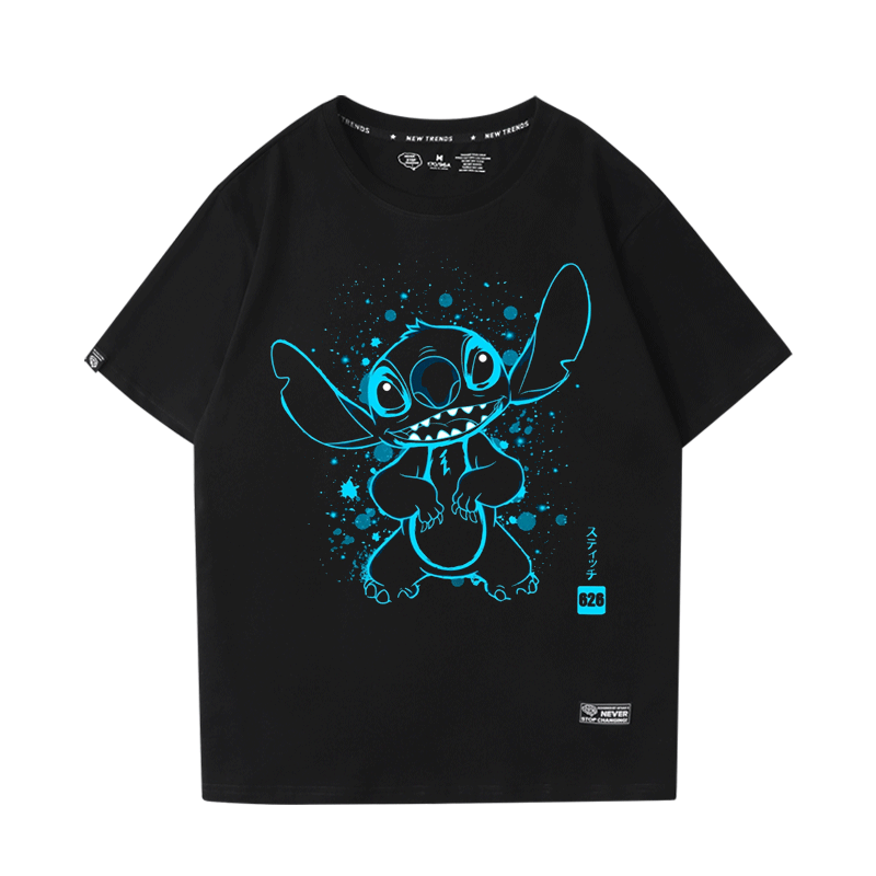 卡通星际宝贝stitch史迪仔史迪奇短袖恤男女学生纯棉袖上t恤