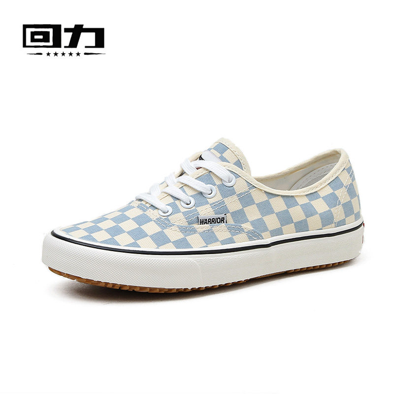 回力棋盘格帆布鞋女鞋2021新款秋季百搭休闲鞋情侣板鞋男学生布鞋