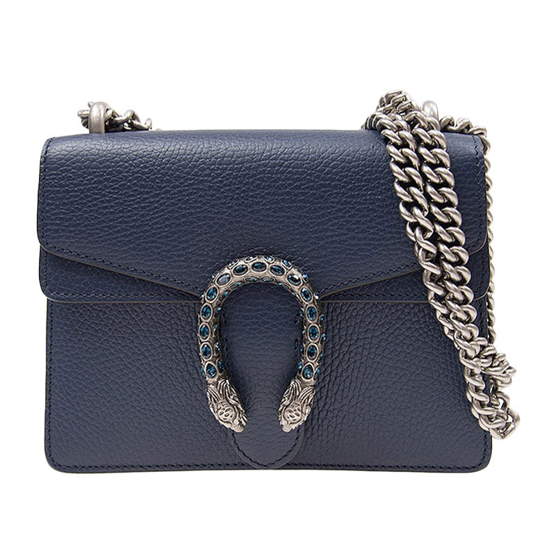 gucci 古驰 女士深蓝色蛇扣斜挎包 421970-caogn-8205