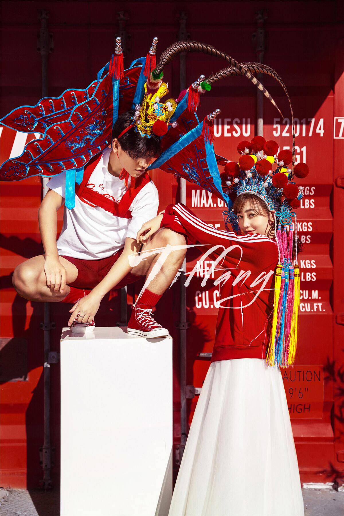 服装影楼情侣装主题写真装小清新新时尚国潮拍照民族服装