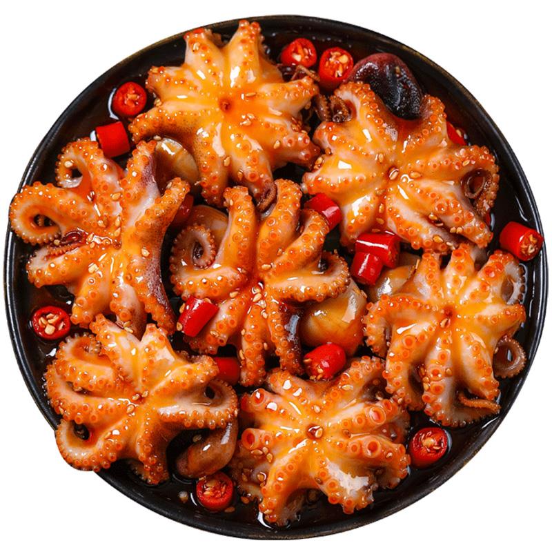 即食鱿鱼麻辣罐头罐装熟食海鲜大爆头八爪鱼内脏冷冻章鱼