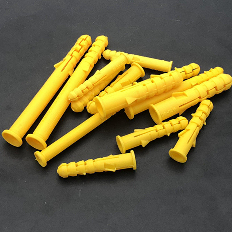 胶塞膨胀小黄黄鱼塑料胀管黄色自攻螺丝加长塑料膨胀管