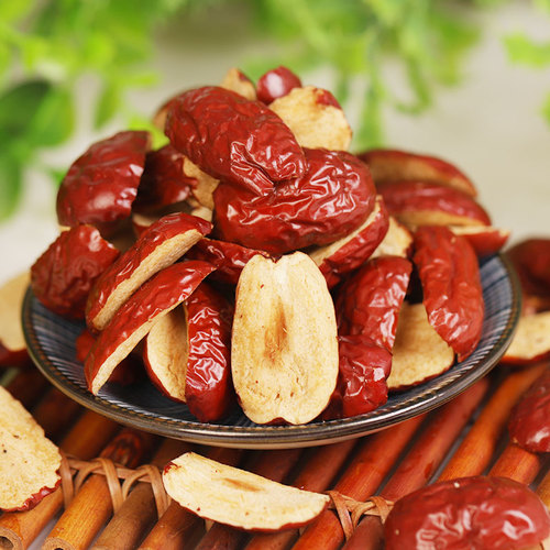 新疆若羌红枣干去核枣条红枣片果干果肉500克切片无核阿胶糕辅料