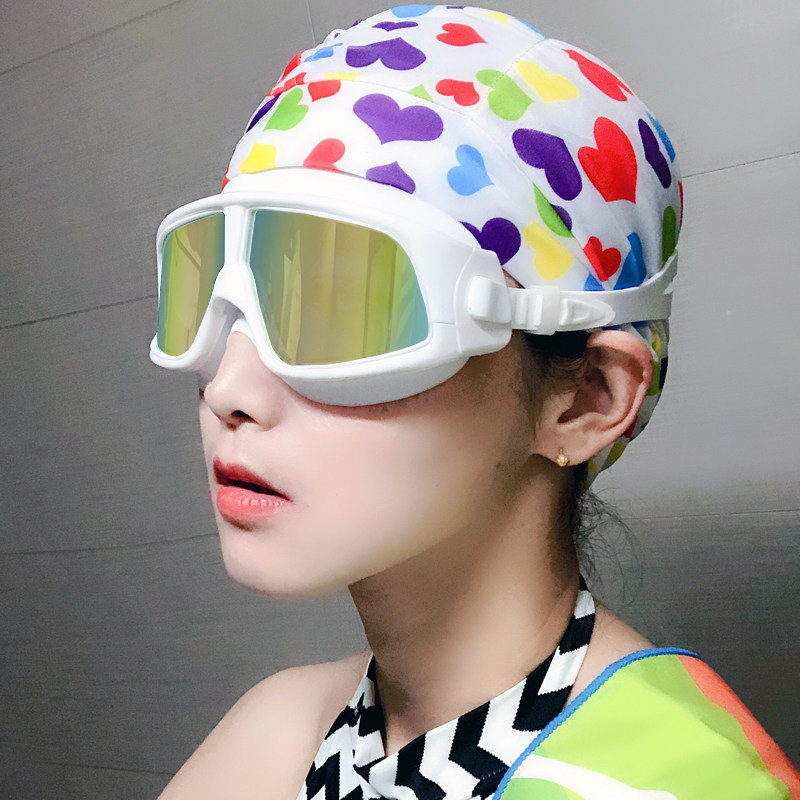 泳帽homnn游泳帽女士长发韩国时尚舒适布泳帽成人泳帽