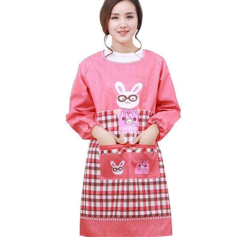 围裙厨房女罩衣大人烧饭做饭穿的衣服干活外套夏天薄款韦夏季透