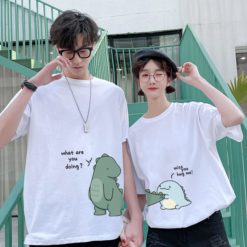 很仙的情侣装夏装2020新款夏天ins潮流体恤小众设计感宽松短袖t恤