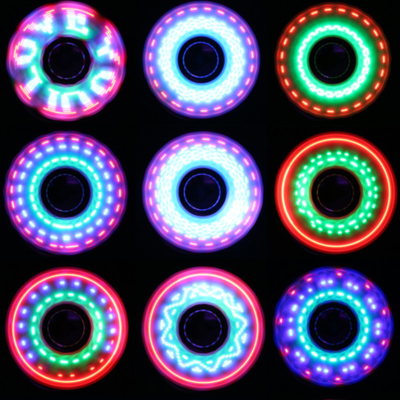 发光指尖陀螺夜光炫彩图案多变儿童成人男孩女孩陀螺