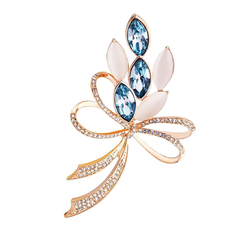 女长款日韩高档钻胸花水晶时尚外套大衣别针镶嵌生日礼物 - 樱絮饰品