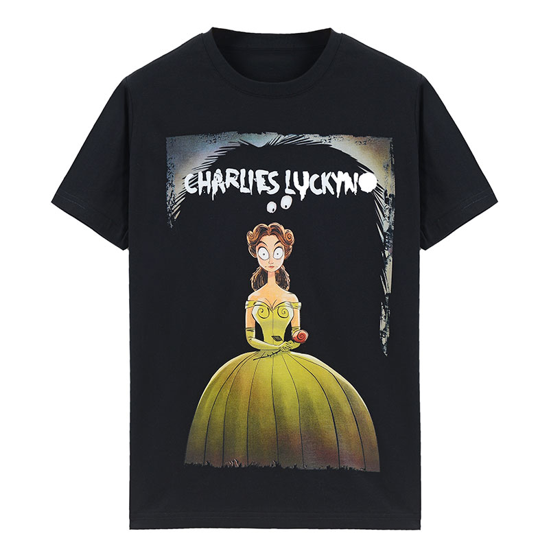 aolinps潮牌 美女与野兽短袖T恤男女款 潮流夏季圆领上衣休闲T恤