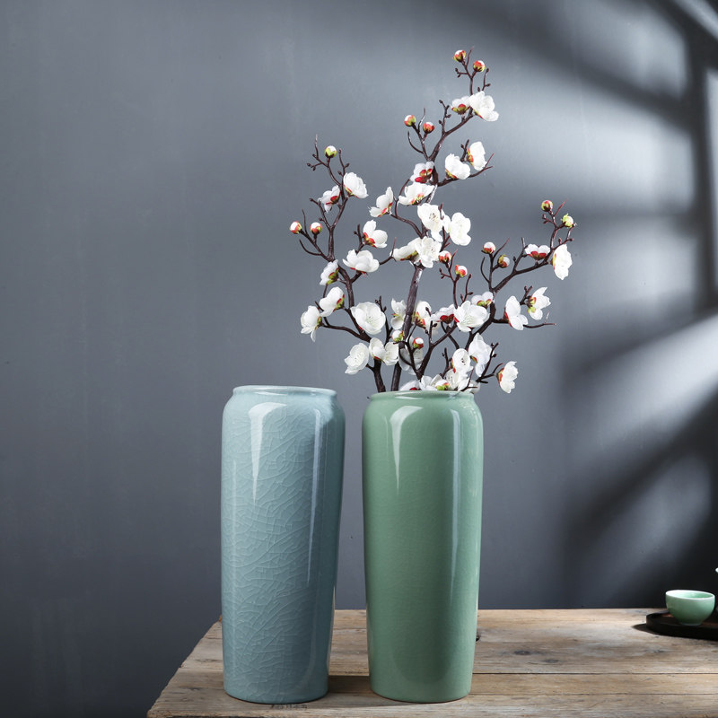 哥窑陶瓷花瓶摆件客厅插花复古古风现代新中式花瓶