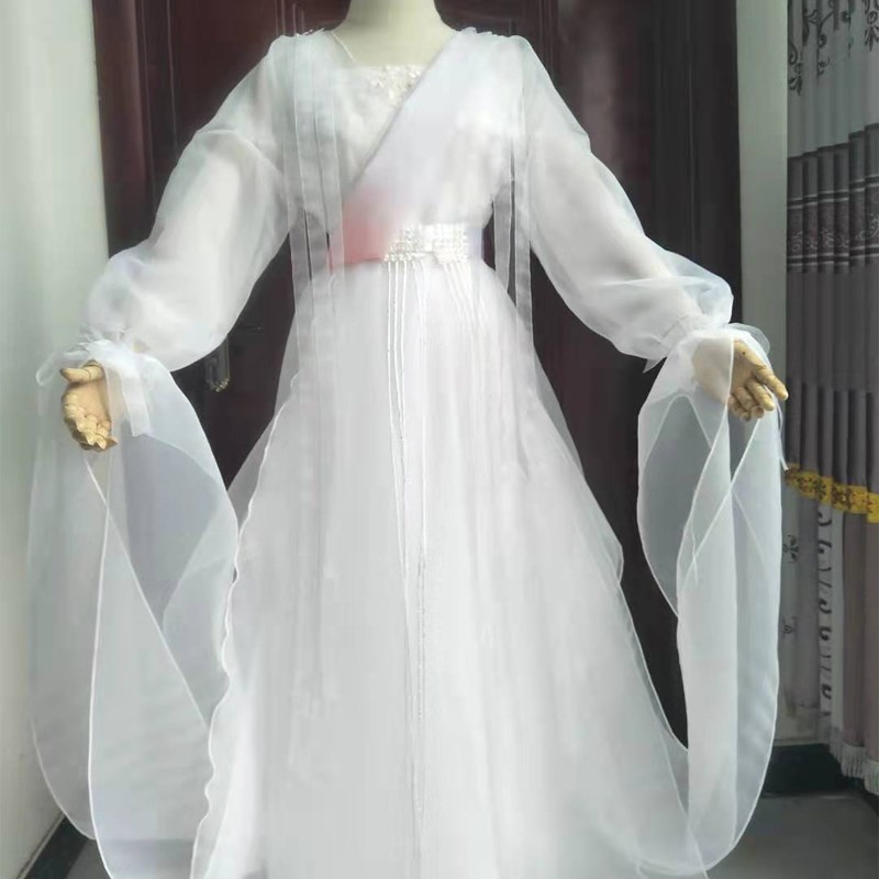 白色白素贞鞠婧祎同款汉服白娘子传奇仙女服装抖音汉服