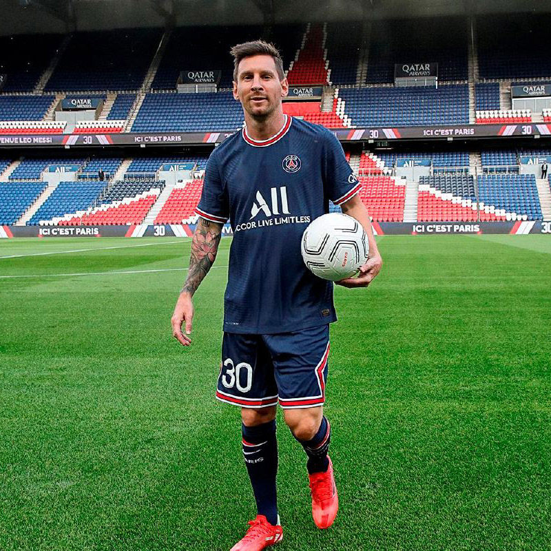 足球巴黎圣日耳曼梅西30号恤衫衣服纯棉短袖球迷t恤