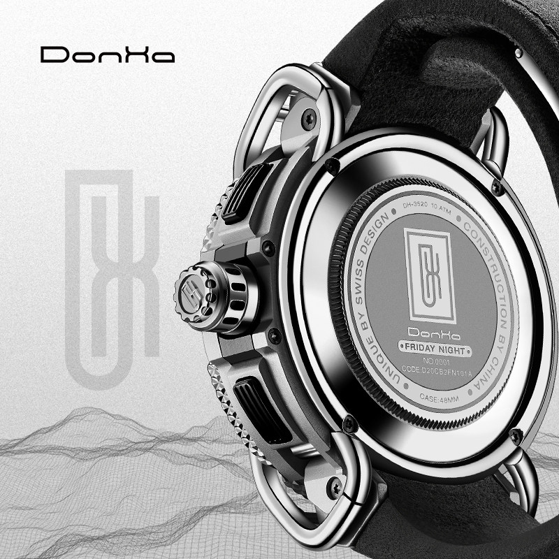 donhafridaynight曜银小众原创嘻哈防水手表国产腕表