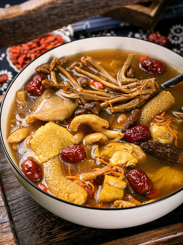 七彩菌汤包野生菌营养菌菇包蘑菇菌类羊肚菌