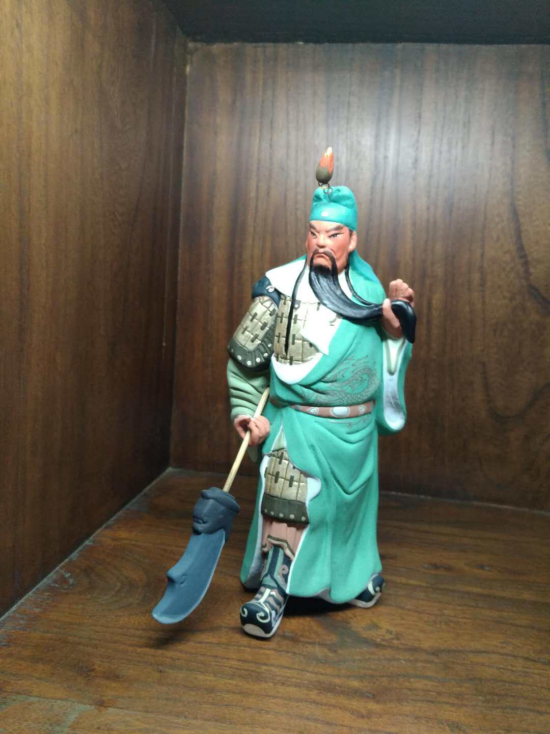 泥人泥娃娃无锡惠山民间工艺非物质文化关公站立泥人