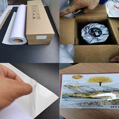 190克哑面双pp背胶相纸卷筒户内防水染料墨水背胶