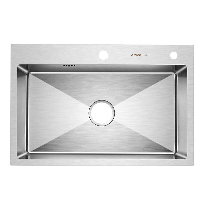 埃美柯amico家用手工水槽厨房不锈钢洗菜菜盆加厚水槽套餐