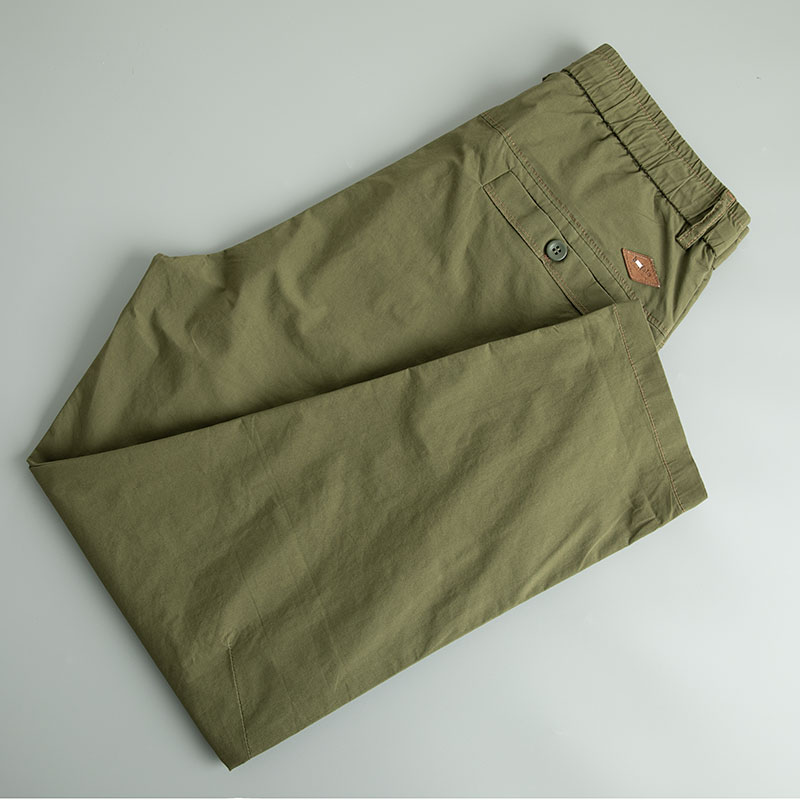 外贸剪标男装夏季薄款休闲裤男宽松直筒工装裤拼接舒适百搭九分裤