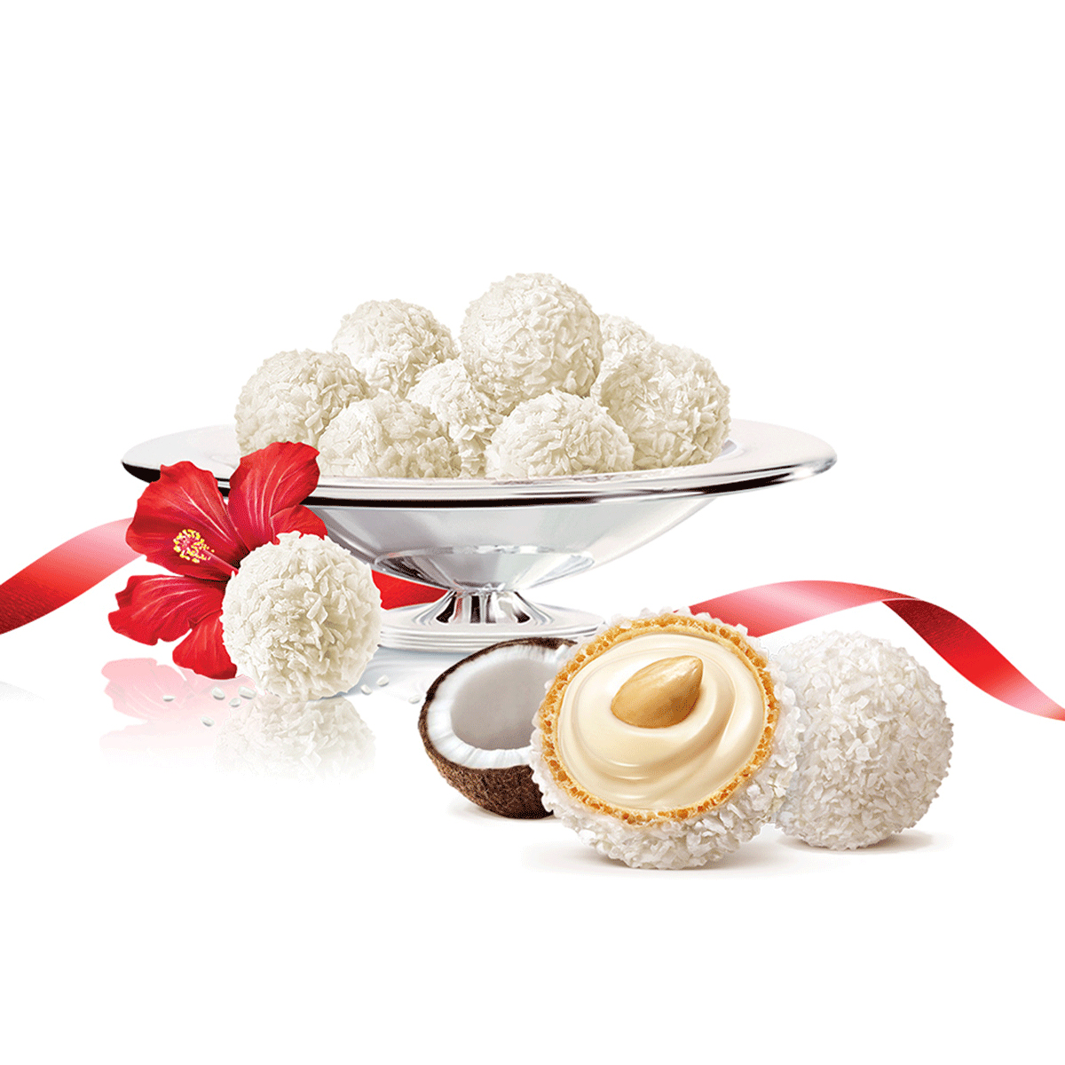 费列罗拉斐尔白色椰蓉球巧克力婚庆喜糖情人节心形年货团购礼物