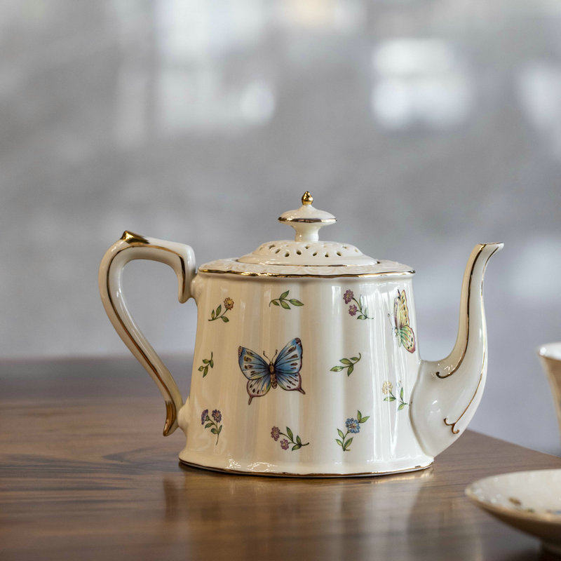 描金咖啡杯下午茶茶壶古风复古宫廷轻奢送勺法式茶壶