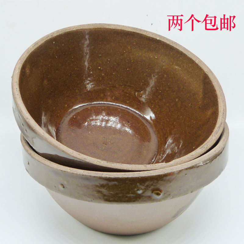 老式传统土陶蒸菜碗扣肉碗酒碗粗陶汤碗农家釉陶碗