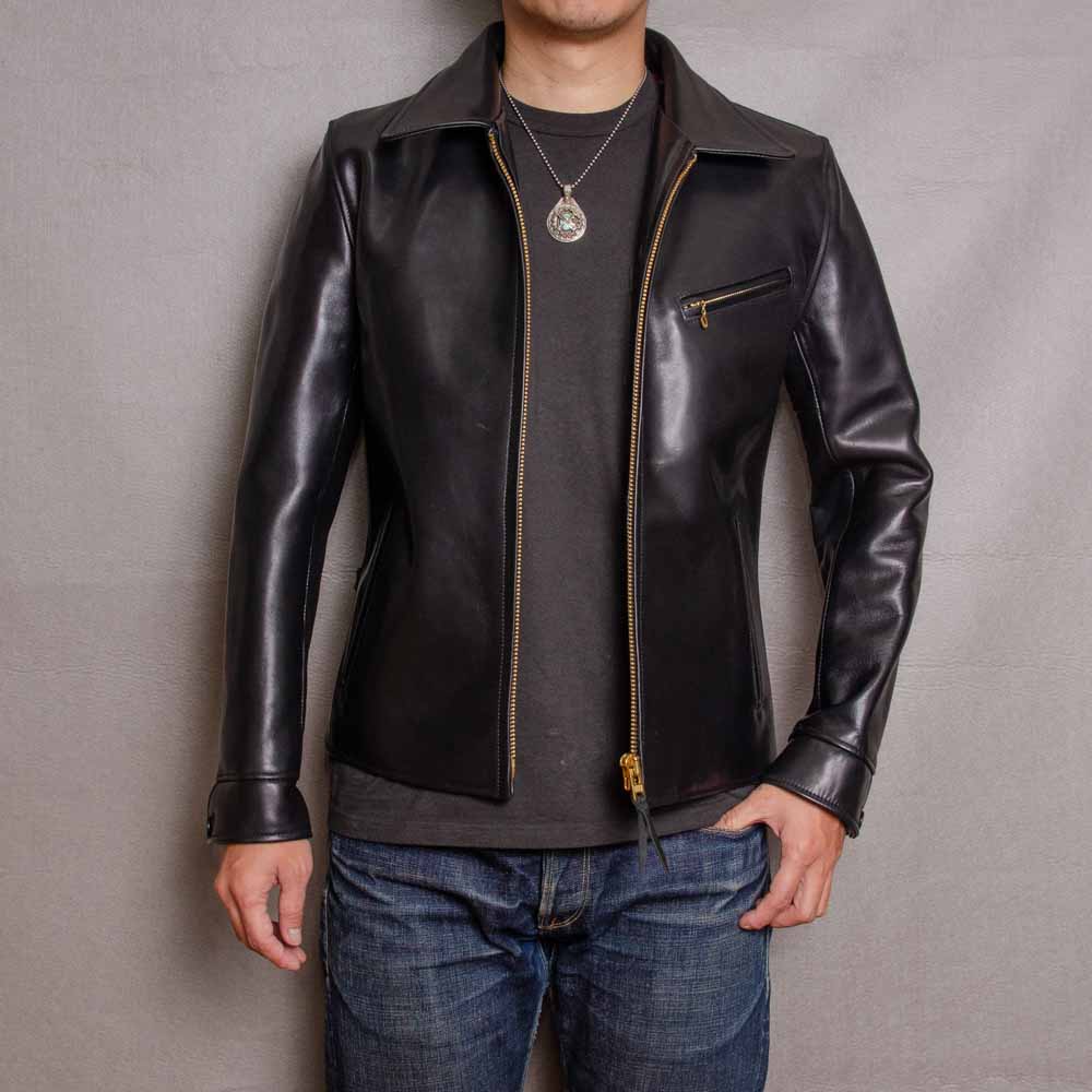 y2leathersingleridershvr42翻领领款马皮皮衣黑色皮衣