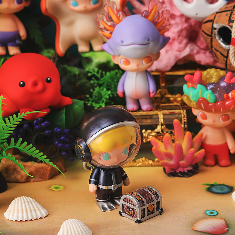 dimoo水族馆展示摆件海洋系列盲盒造景材料泡泡玛特潮玩盲盒