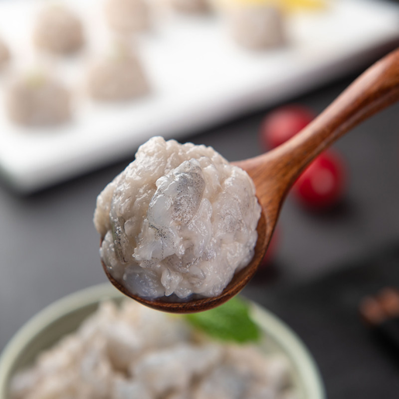 蜀海鲜原味手打虾丸子活虾仁球食材火锅店生鲜挤袋虾滑150g袋