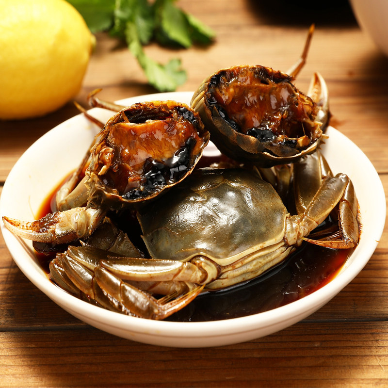 醉蟹450g即食罐装生腌螃蟹醉大闸蟹红膏呛蟹酱毛蟹宁波海鲜特产