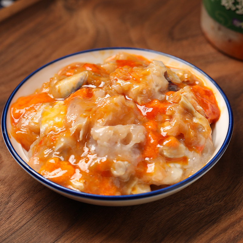 龙英6a蟹糊417g罐装即食蟹酱红膏梭子蟹快醉蟹宁波特产红膏炝蟹