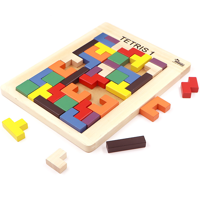 积木俄罗斯方块木质儿童益智拼图拼板立体造型拼图