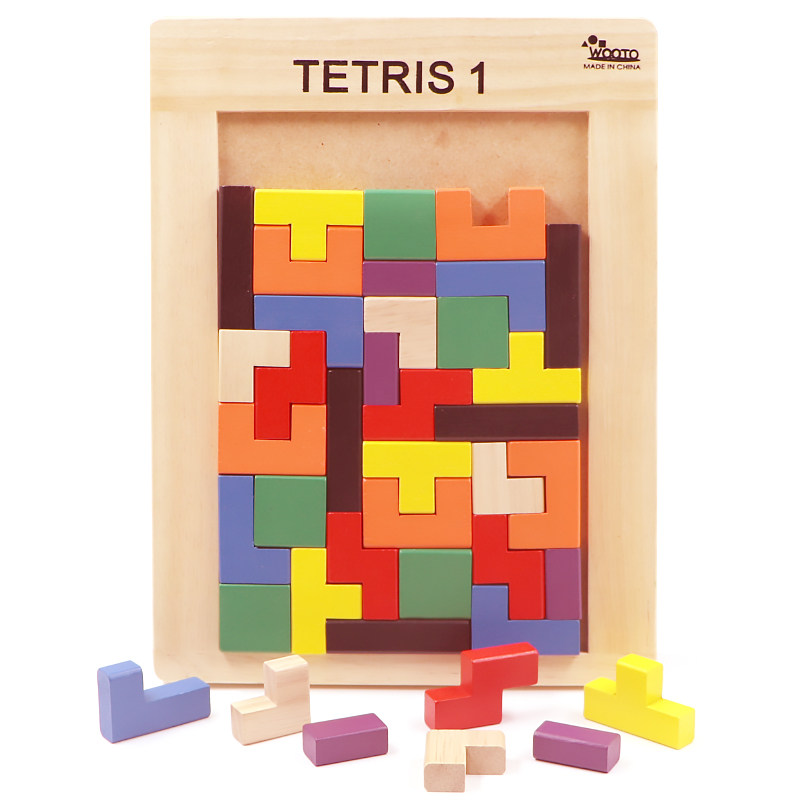 积木俄罗斯方块木质儿童益智拼图拼板立体造型拼图
