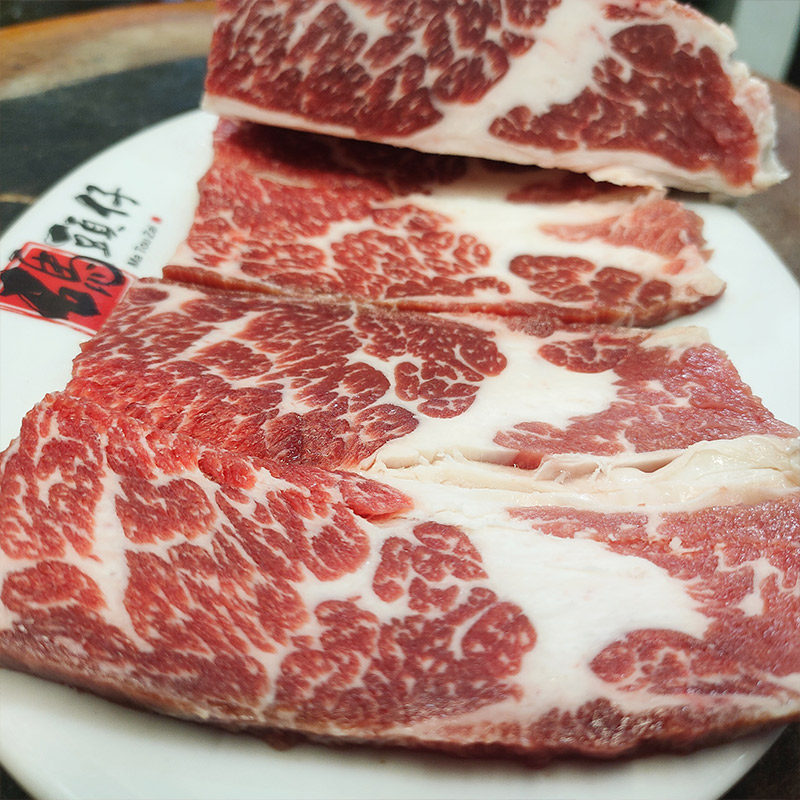 正宗牛匙食材火锅边炉脖打匙仁皮肉五花潮汕生牛肉