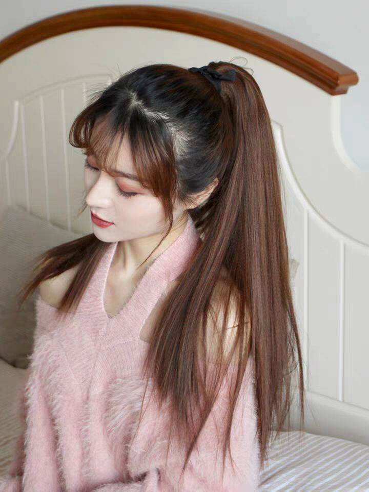 假发马尾长直绑带气质长发扎辫子中长马尾