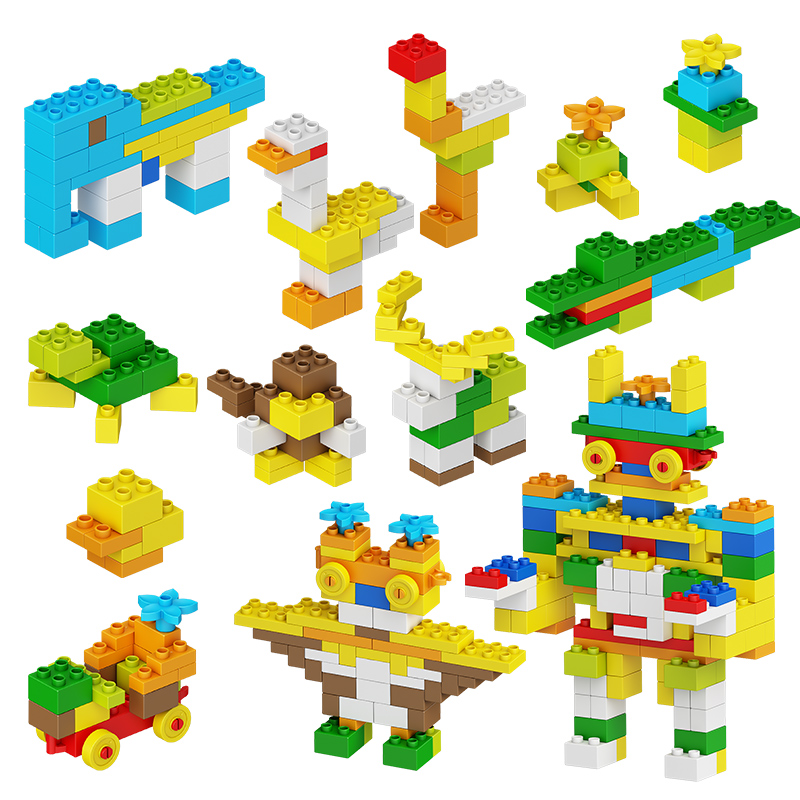 大颗粒拼装益智宝宝大块儿童智力动脑玩具男孩女孩动物乐高积木