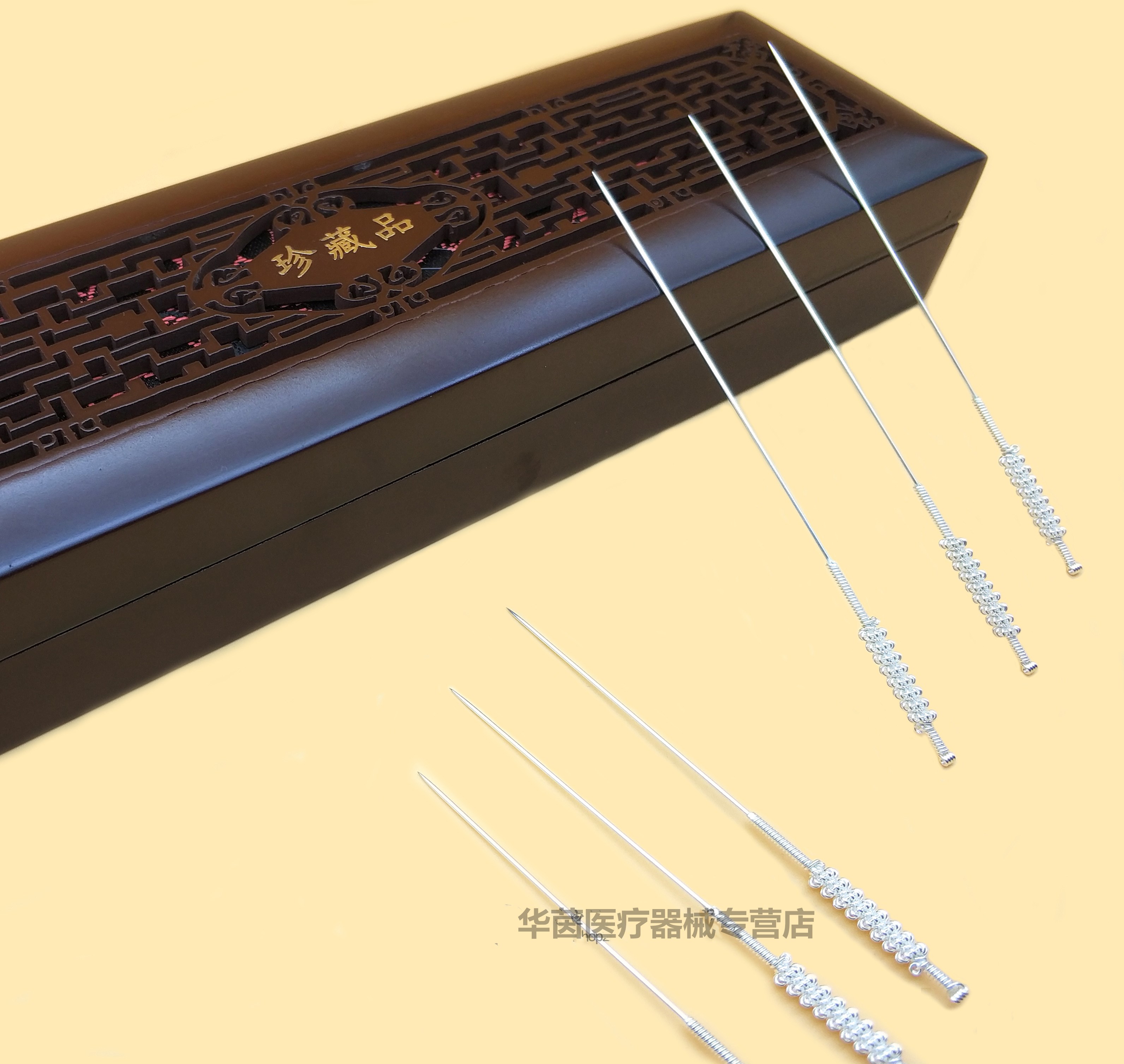 针灸盘龙银质纯银中医医用银针珍藏套针12支针灸器具器械