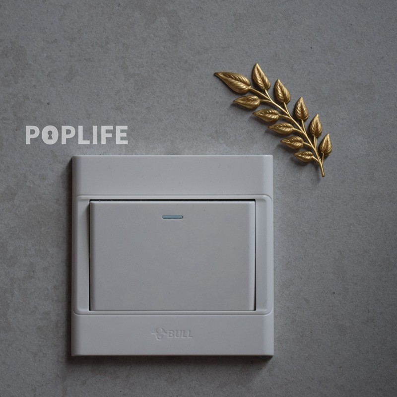 poplife限量片状美产进口麦穗型叶子装饰开关美式开关贴