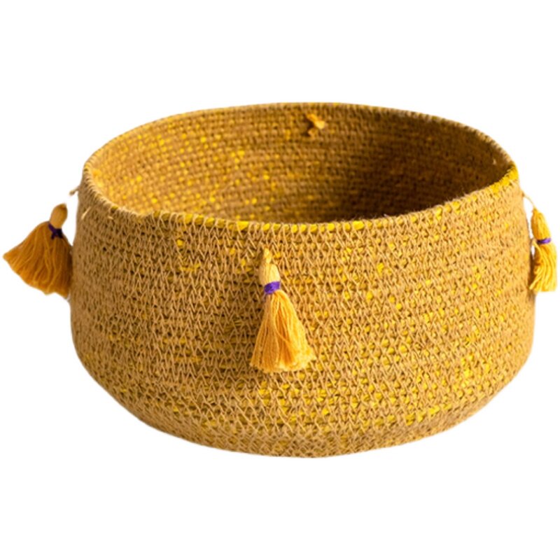 wovencolor非洲进口手工草篮草筐收纳篮波西米亚风家居花盆花篮